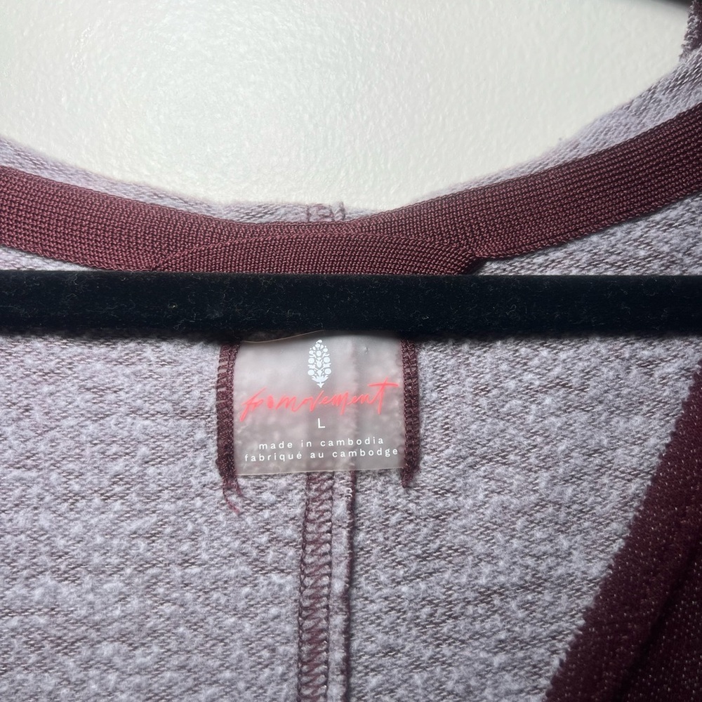 Free People Movement Burgundy Bonfire Hoodie - Picture 3 of 4